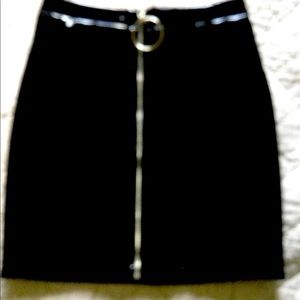 Patent leather zipper mini skirt size S
